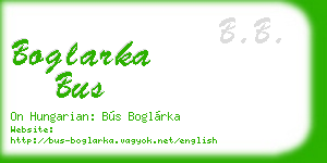 boglarka bus business card
