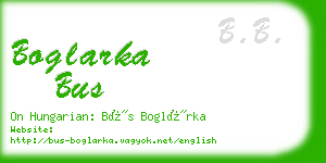 boglarka bus business card
